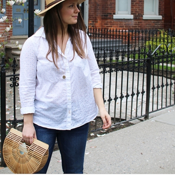 Handmade Woven Bamboo Beach Bag Tote Purse - Picture 2 of 12